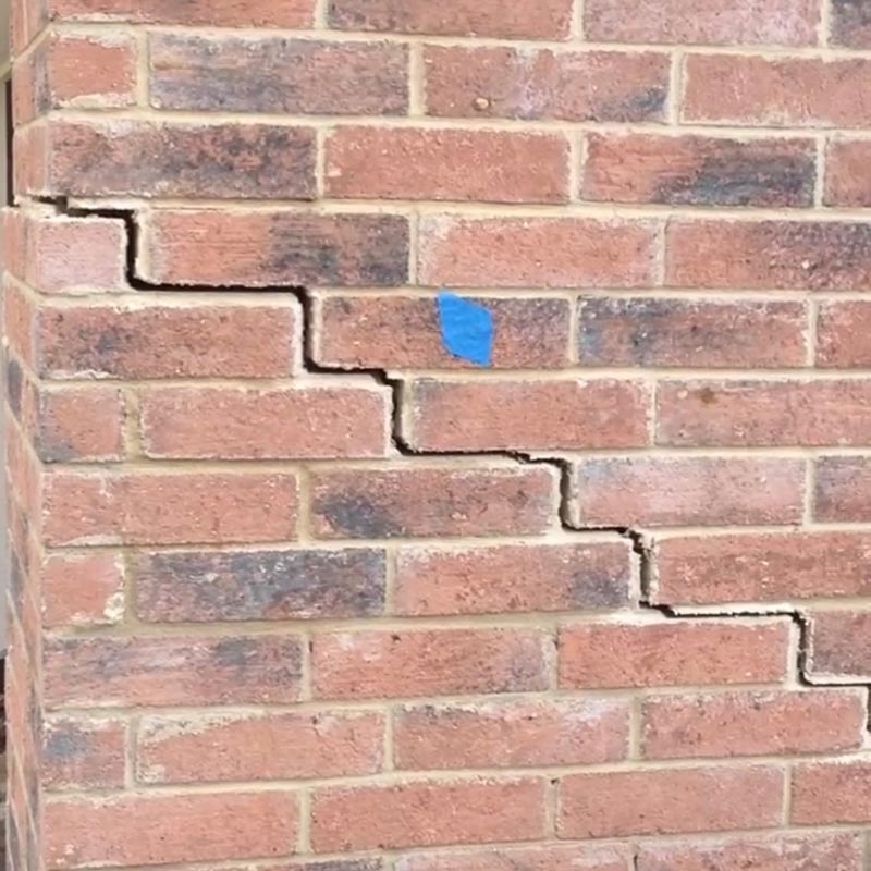 crack running through brick wall